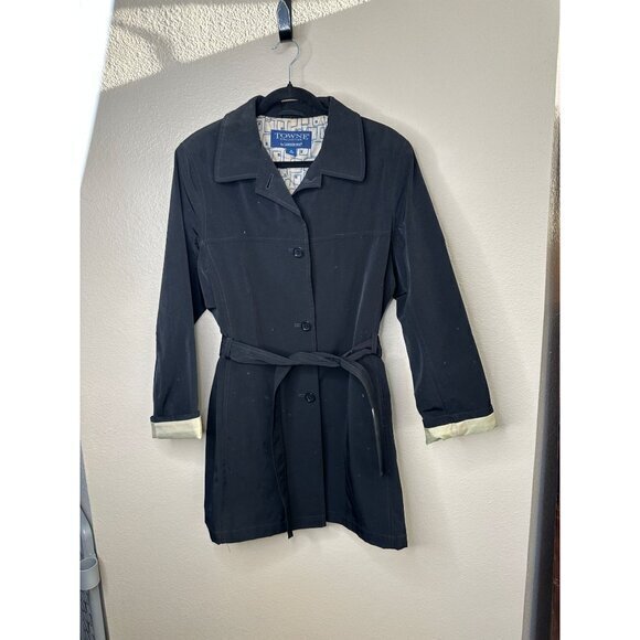 Vintage Towne‎ Collection By London Fog Women's Black Coat Size M Polyester - Picture 1 of 8